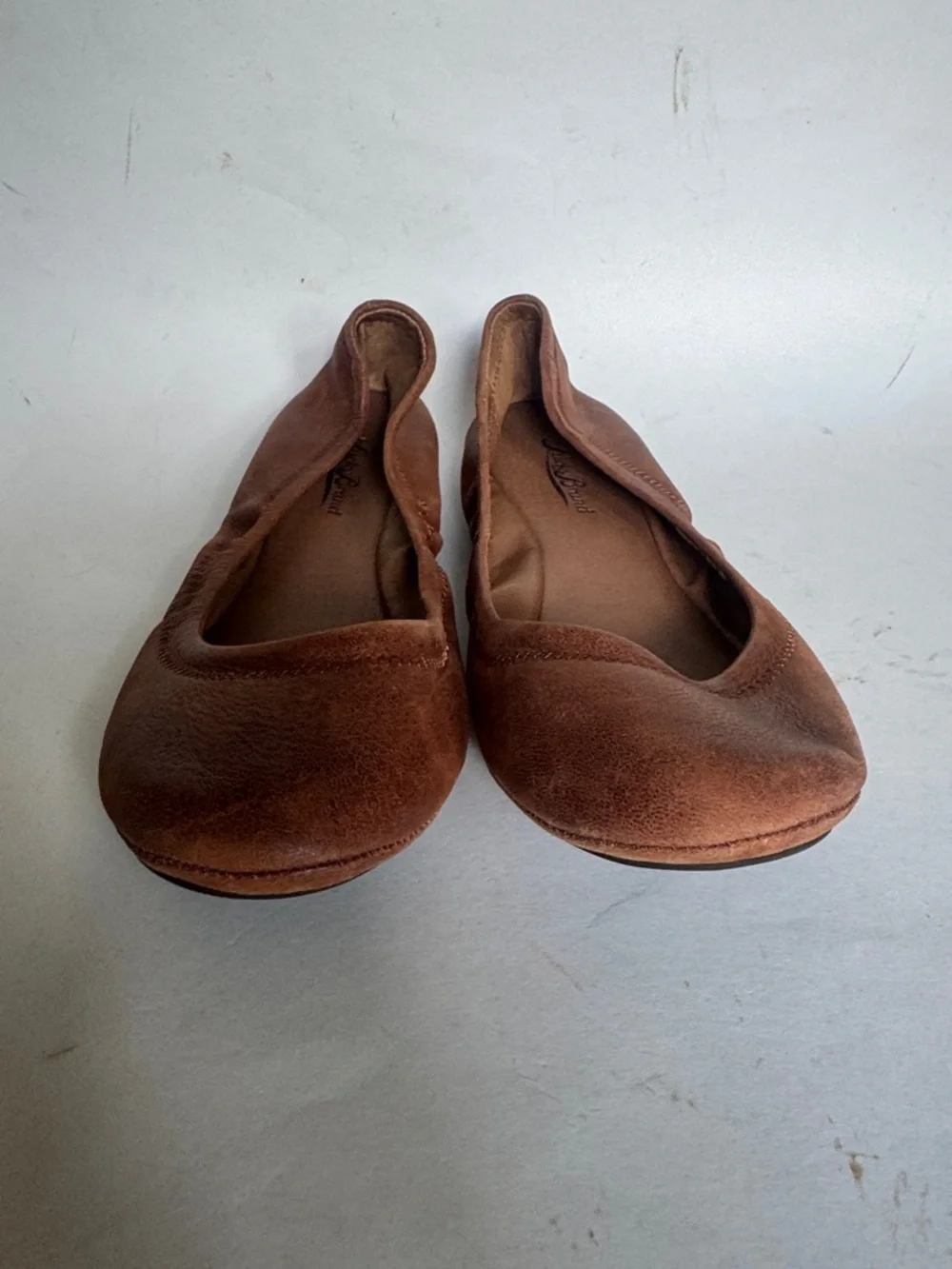 LUCKY BRAND Emmie Ballet Flats Slip On Leather Shoes Brown Size 7 EUC $60
